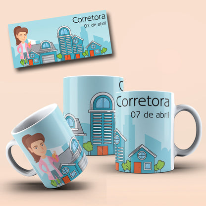 April Professions Mug Sublimation PNG Bundle | Cute Career Coffee Cup Wrap