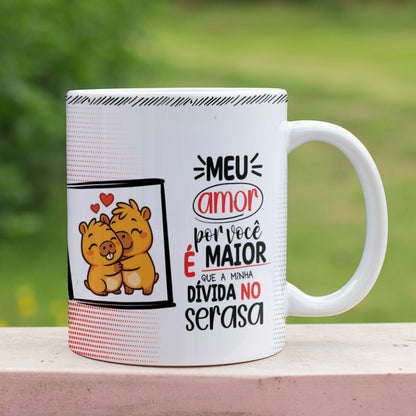 Capybara Valentine Couple Mug PNG | Cute Love Cartoon Design for Sublimation | Editable Designs