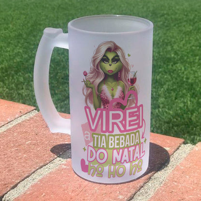Funny Glam Green Witch Beer Mug Sublimation Designs PNG | Sarcastic Christmas Wine Beer Stein Wrap Bundle