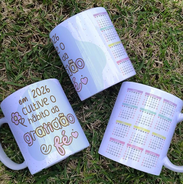 Custom 2026 Calendar Photo Mug Sublimation PNG Bundle | Personalized Picture Frame Coffee Cup Wrap