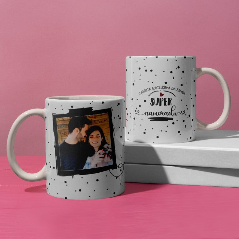 Minimalist Valentine’s Day Photo Mug Sublimation | Editable Couple Design