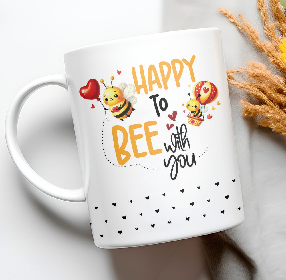 Bee Mine Valentine Mug PNG | Cute Bee Love Quote Design for Sublimation
