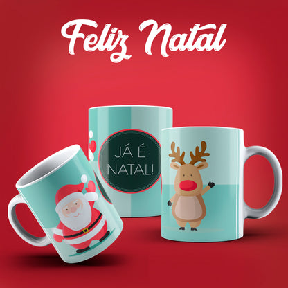 Cute Christmas Mug Sublimation PNG Bundle | Festive Santa Cats Reindeer Elves Coffee Cup Wrap PNG