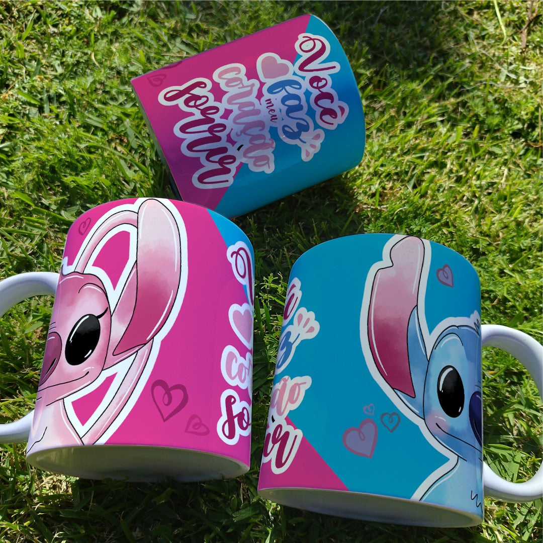 Valentine’s Day Stitch & Angel Inspired Mug Sublimation 
