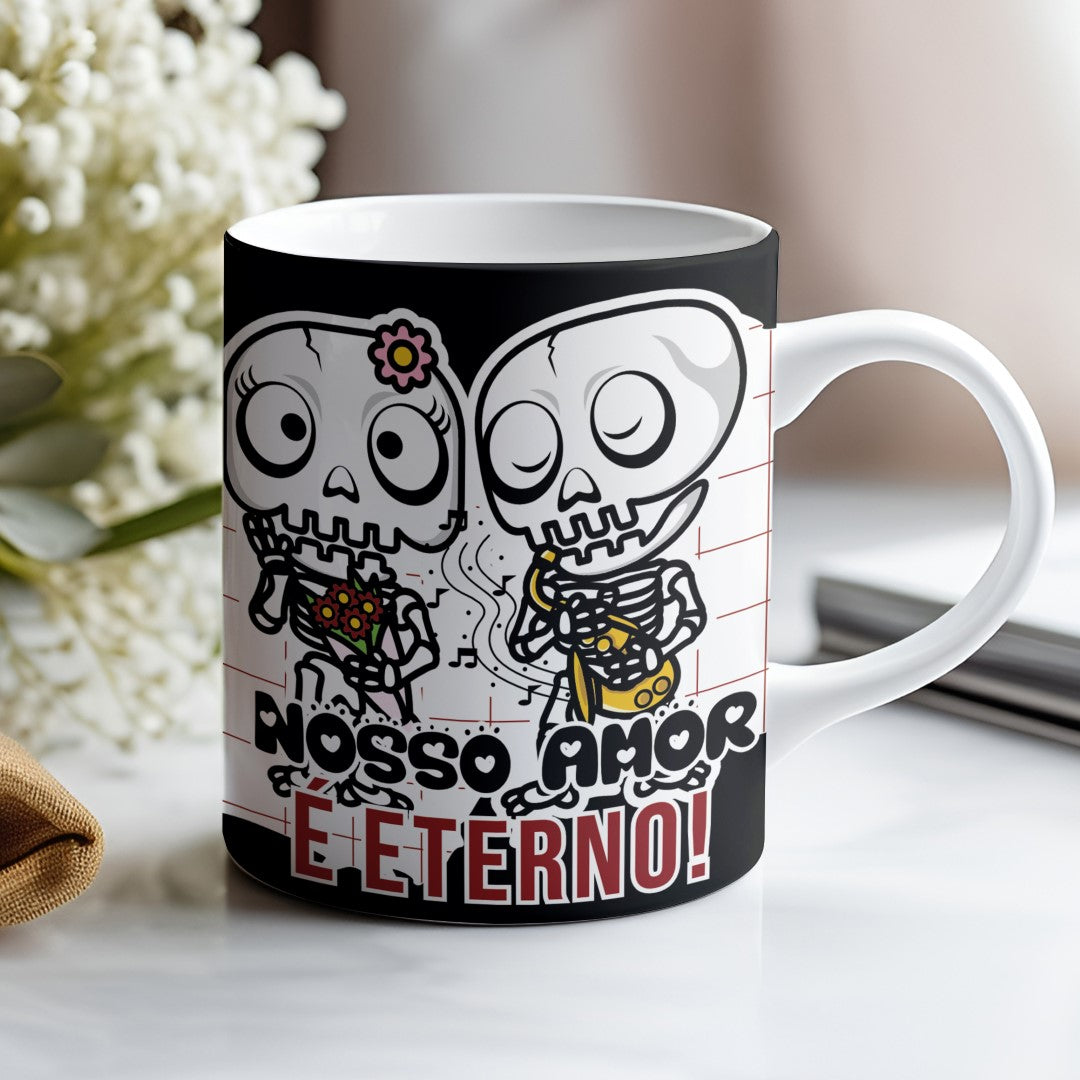 Valentine’s Day Love Skull Mug Sublimation | Romantic Skull Design