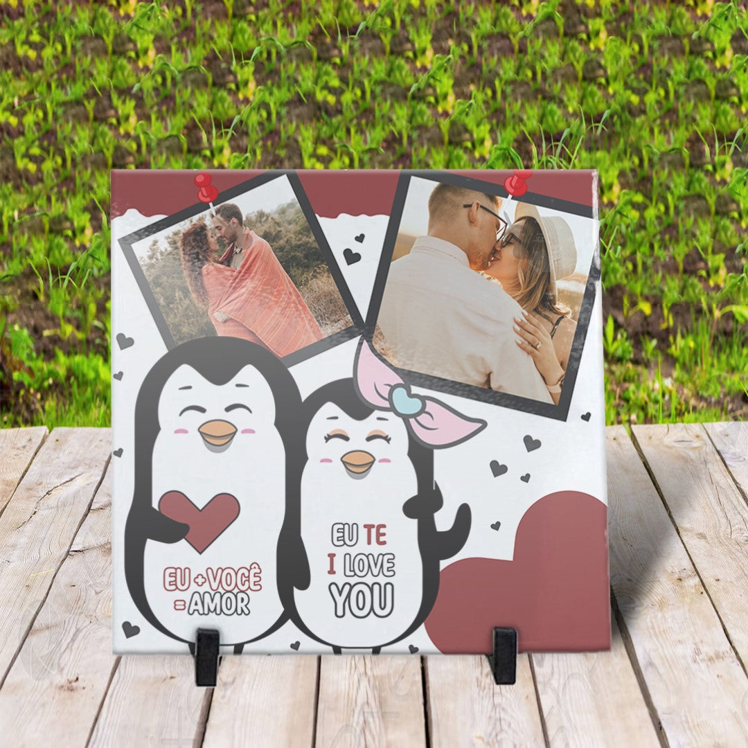 Valentine’s Day Cute Penguin Love Tile Sublimation | Romantic Quote Design