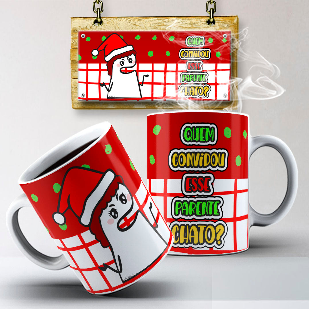 Funny Christmas Flork Mug Sublimation PNG Bundle | Meme Holiday Mug Wrap Template