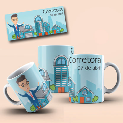 April Professions Mug Sublimation PNG Bundle | Cute Career Coffee Cup Wrap
