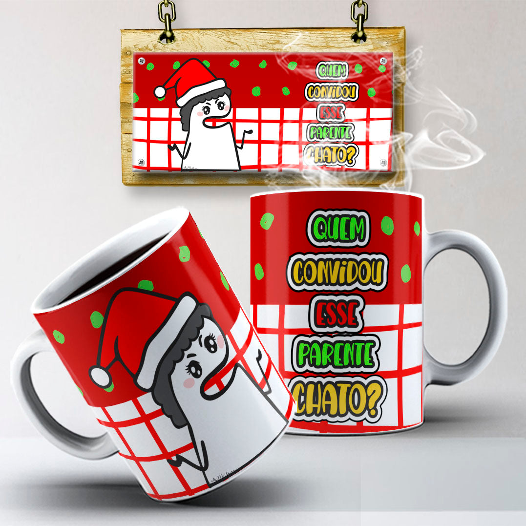 Funny Christmas Flork Mug Sublimation PNG Bundle | Meme Holiday Mug Wrap Template