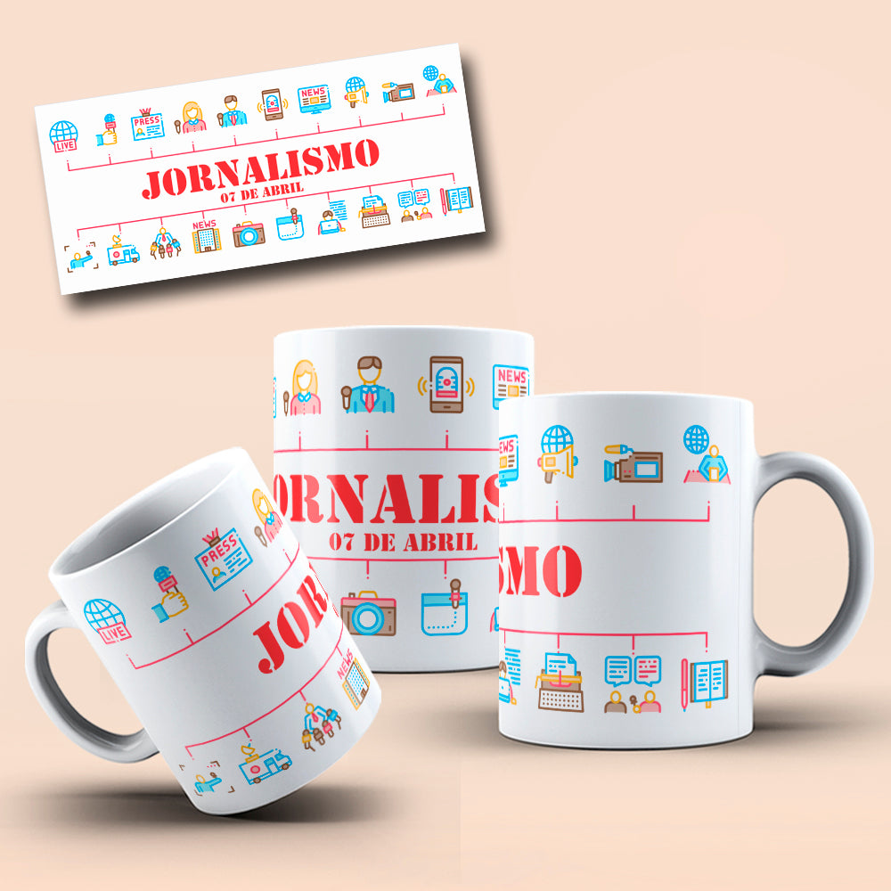 April Professions Mug Sublimation PNG Bundle | Cute Career Coffee Cup Wrap