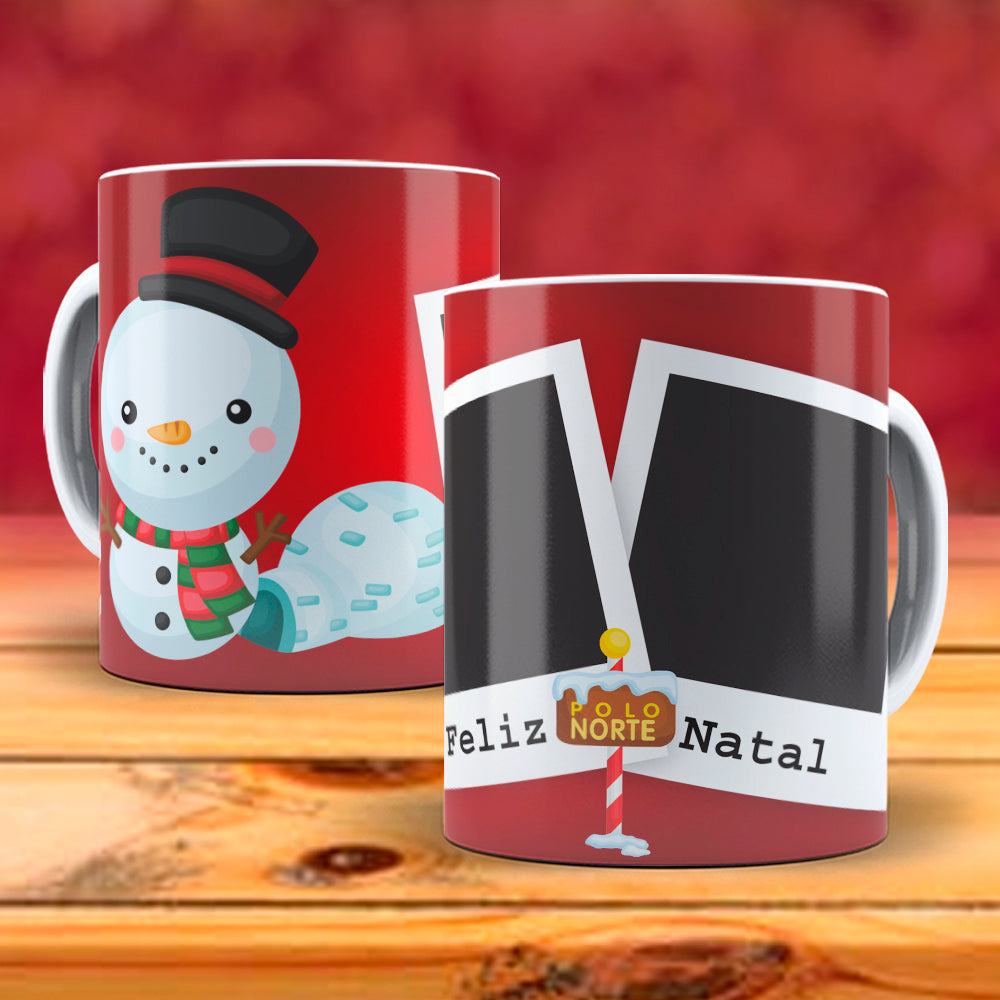 Christmas Photo Mug Sublimation PNG Bundle | Add Your Own Photo Frame Mug Wrap PNG