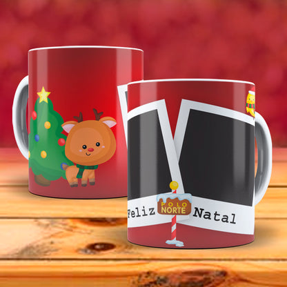 Christmas Photo Mug Sublimation PNG Bundle | Add Your Own Photo Frame Mug Wrap PNG