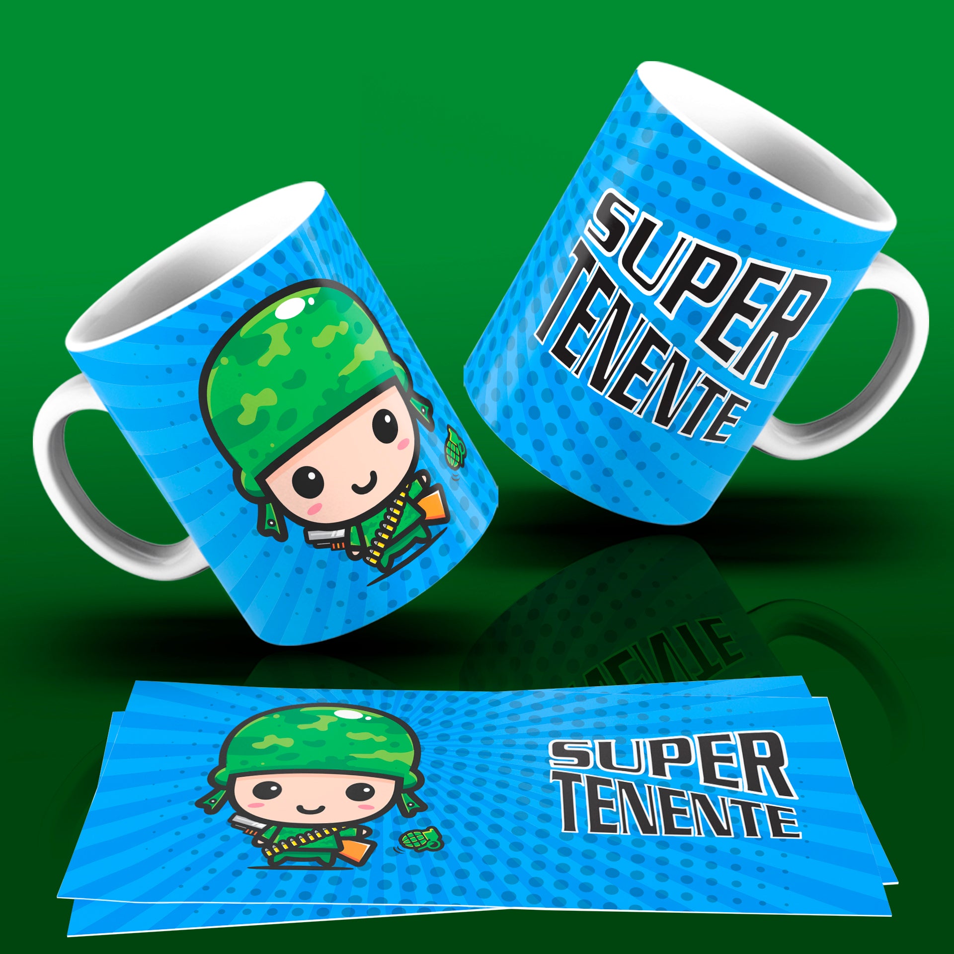 Cute Super Professions Mug Sublimation PNG Bundle | Chibi Superhero Career Coffee Cup Wrap