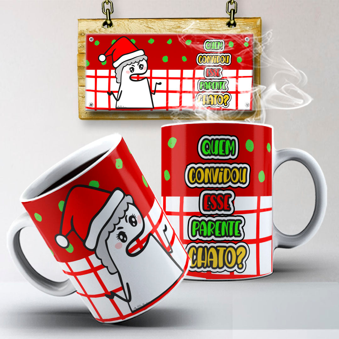 Funny Christmas Flork Mug Sublimation PNG Bundle | Meme Holiday Mug Wrap Template