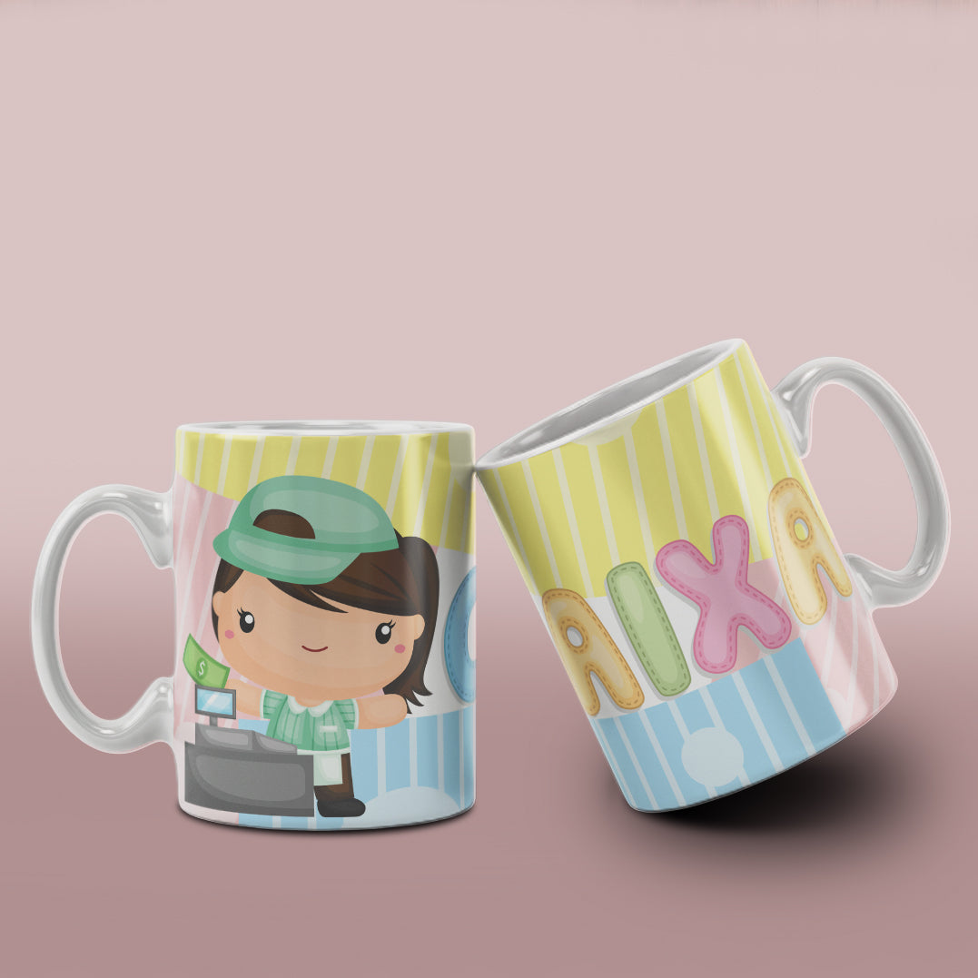 Cute Professions Mug Sublimation PNG Bundle | Chibi Careers Coffee Cup Wrap