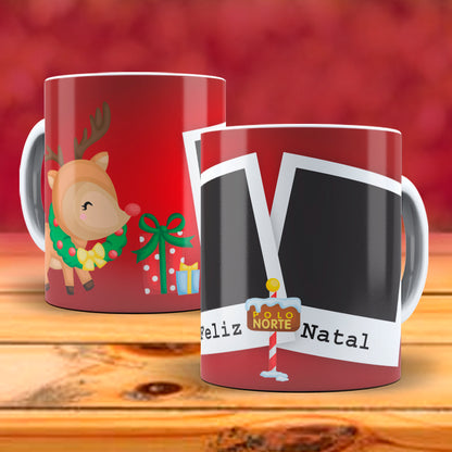 Christmas Photo Mug Sublimation PNG Bundle | Add Your Own Photo Frame Mug Wrap PNG
