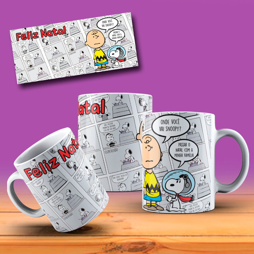 Cute Christmas Dog Comic Mug Sublimation Wrap PNG Bundle | Holiday Beagle & Friends Comic Strip Mug Template