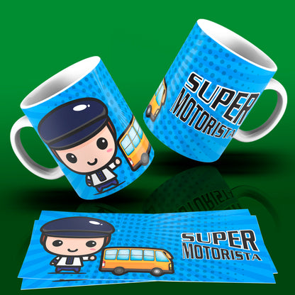 Cute Super Professions Mug Sublimation PNG Bundle | Chibi Superhero Career Coffee Cup Wrap