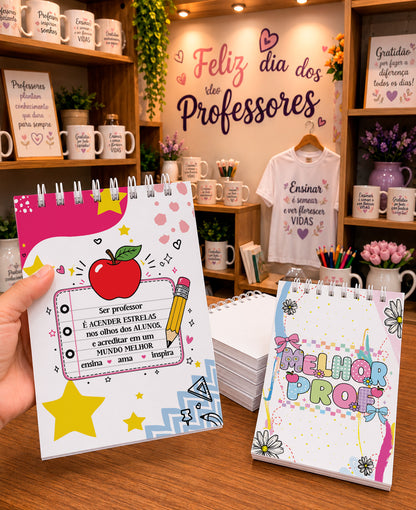 Teacher Appreciation Planner Cover Sublimation Bundle PNG | Cute Teacher Quotes Notebook Design Set