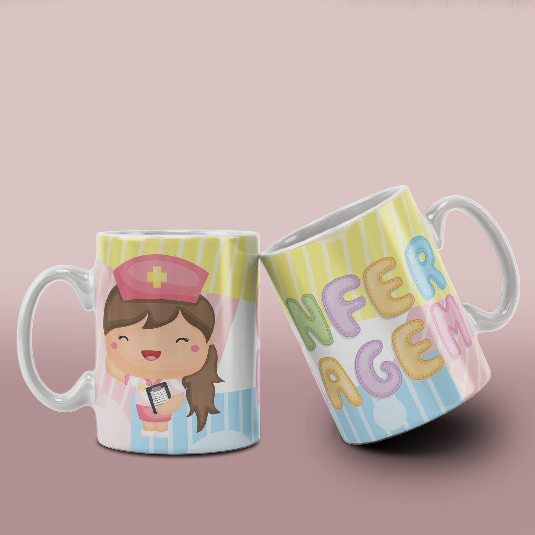 Cute Professions Mug Sublimation PNG Bundle | Chibi Careers Coffee Cup Wrap