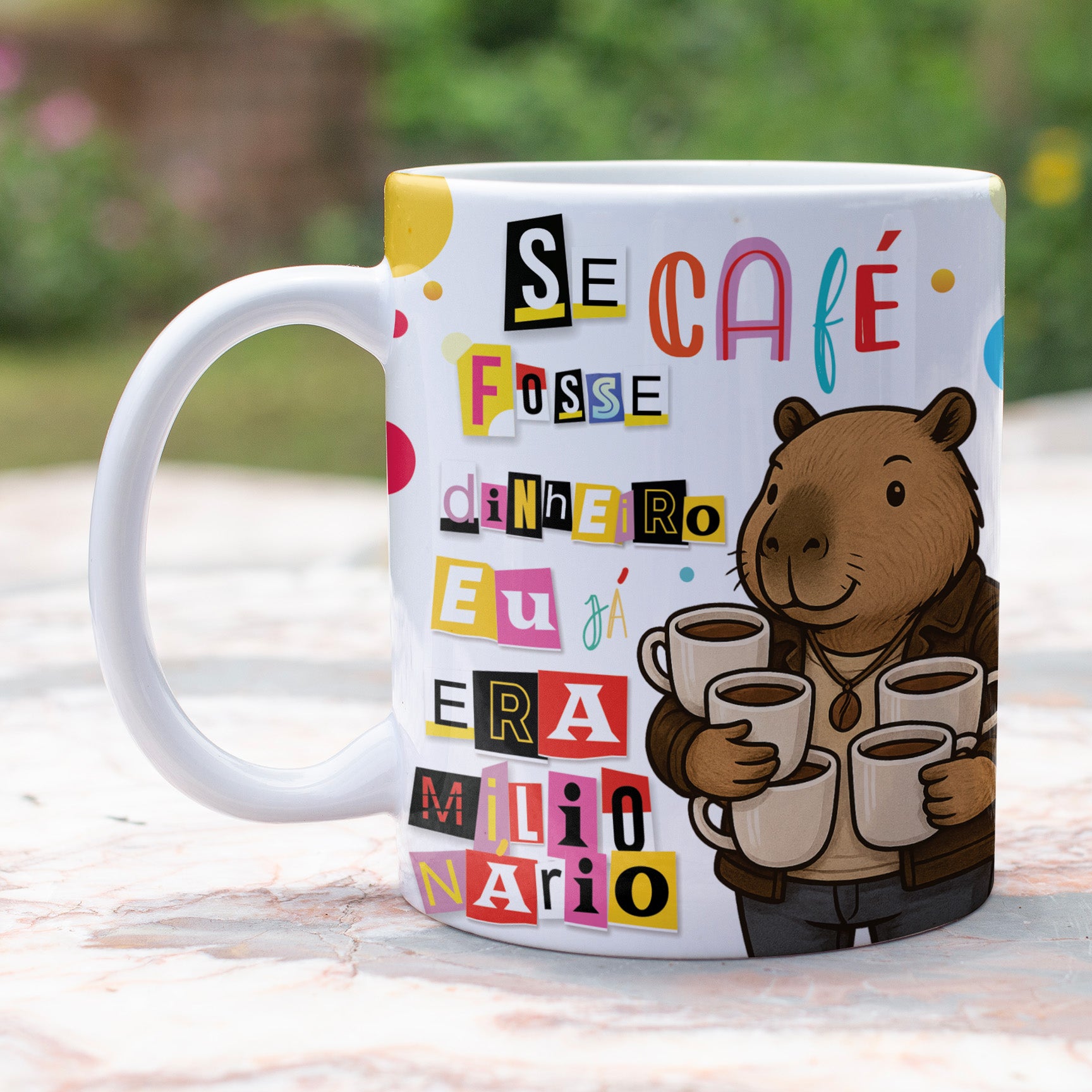 Capybara Coffee Mug Sublimation Design | Cute Coffee Lover Capybara