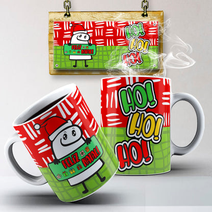 Funny Christmas Flork Mug Sublimation PNG Bundle | Meme Holiday Mug Wrap Template