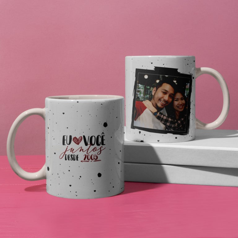Minimalist Valentine’s Day Photo Mug Sublimation | Editable Couple Design