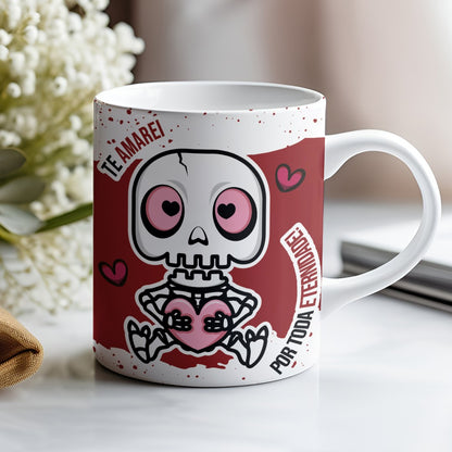 Valentine’s Day Love Skull Mug Sublimation | Romantic Skull Design