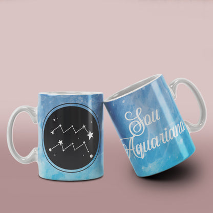 Zodiac Constellation Mug Sublimation PNG Bundle | Watercolor Astronomy Coffee Cup Wrap
