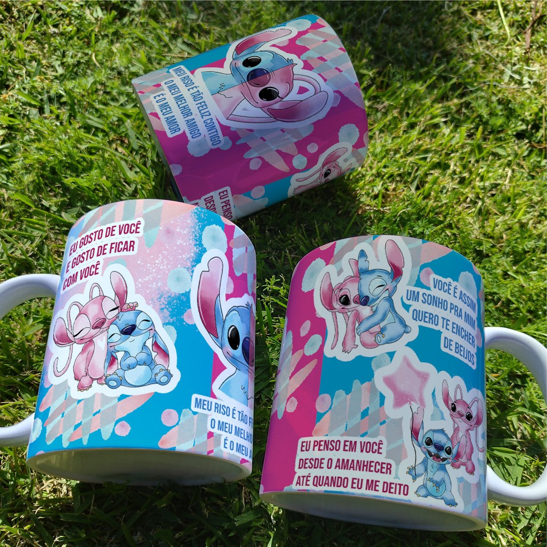 Valentine’s Day Stitch & Angel Inspired Mug Sublimation 