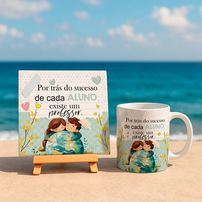 Teacher Appreciation Sublimation PNG Bundle | Portuguese Teacher Mug Wrap and Ceramic Tile Design