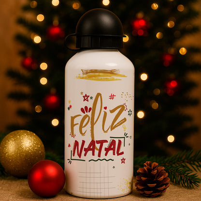 Christmas Squeeze Bottle Sublimation Design | Gold & Red Xmas Bottle Sublimation Wrap