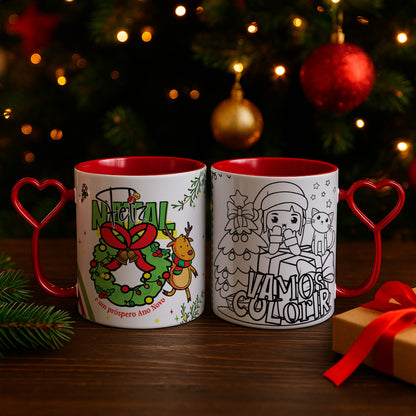 Interactive Kids Christmas Gift | Personalized Name Coloring Mug PNG