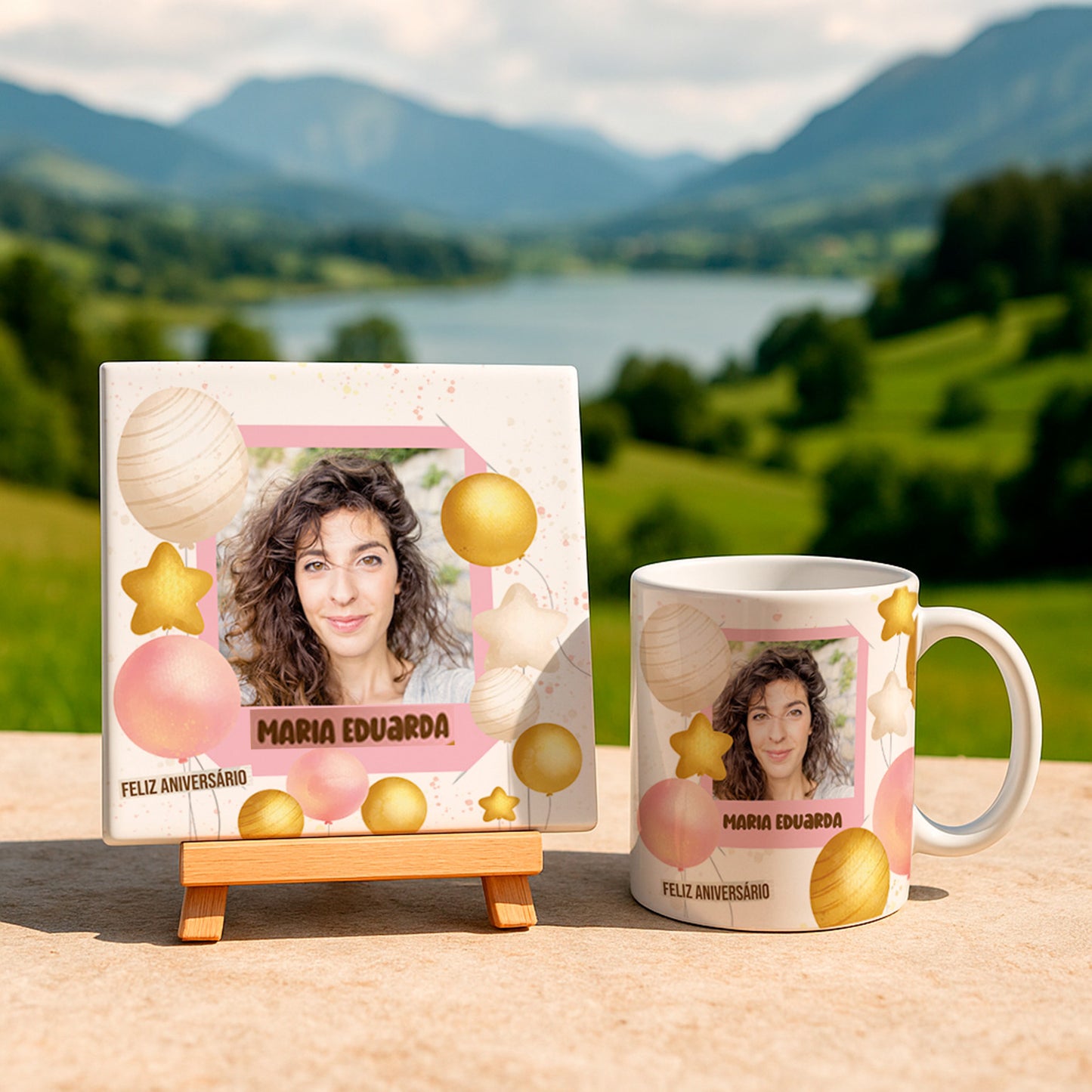 Birthday Photo Mug & Tile Sublimation Designs | Personalized Anniversary Gift
