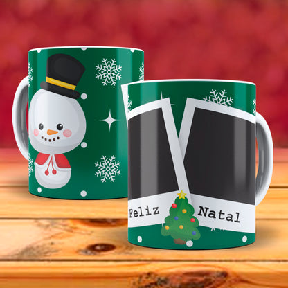 Christmas Photo Mug Sublimation PNG Bundle | Add Your Own Photo Frame Mug Wrap PNG