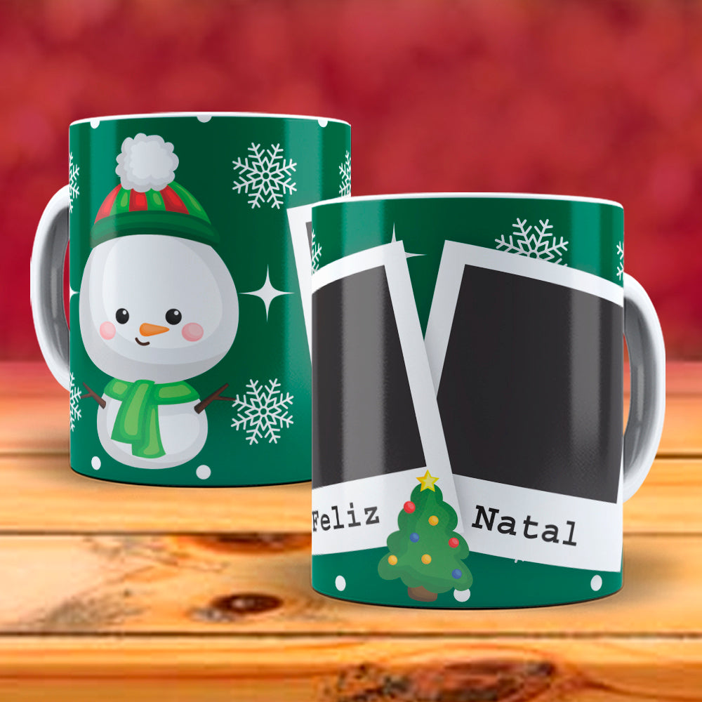 Christmas Photo Mug Sublimation PNG Bundle | Add Your Own Photo Frame Mug Wrap PNG