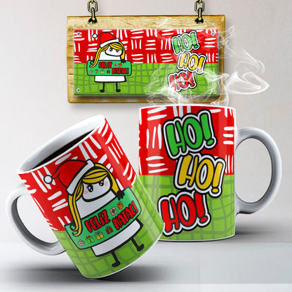Funny Christmas Flork Mug Sublimation PNG Bundle | Meme Holiday Mug Wrap Template