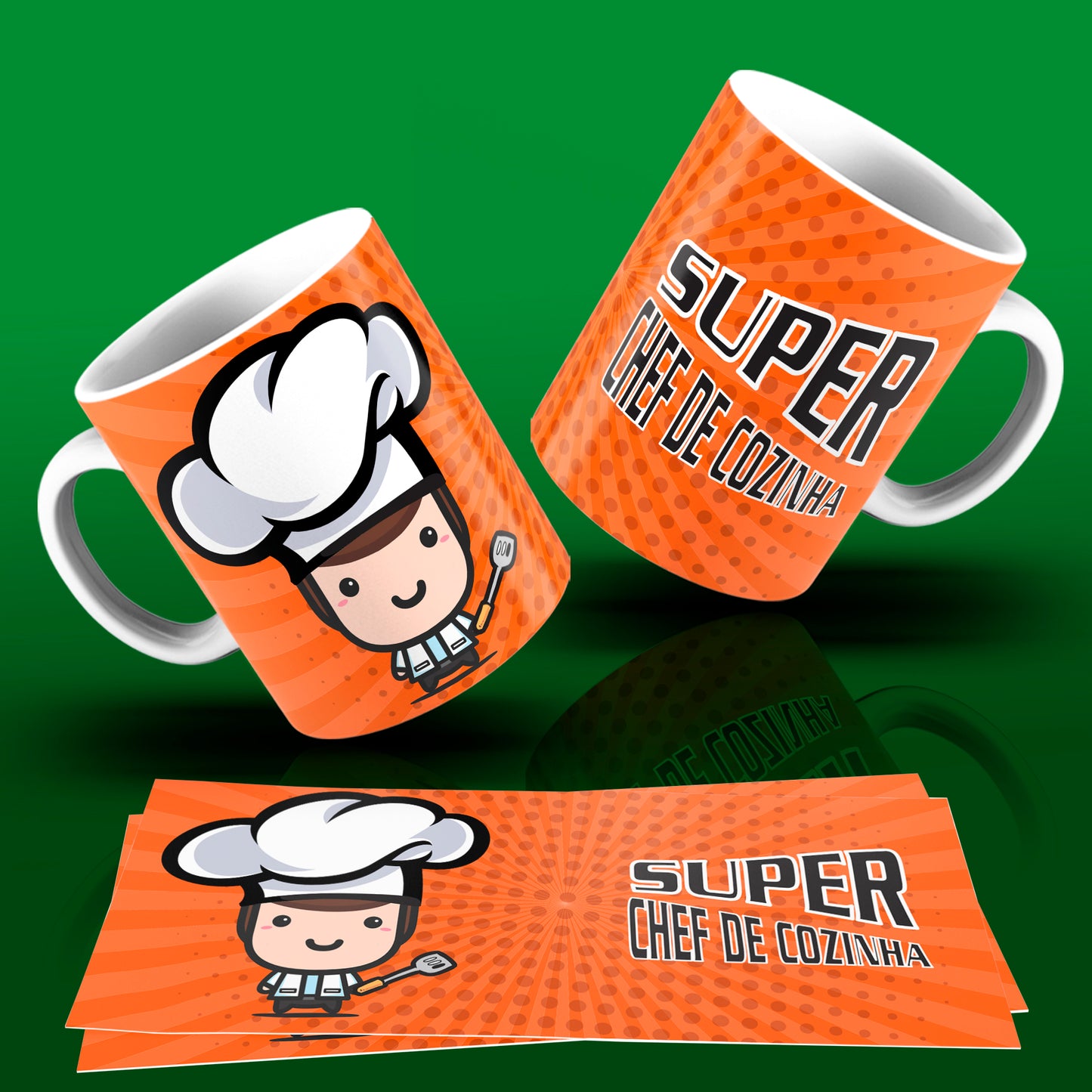Cute Super Professions Mug Sublimation PNG Bundle | Chibi Superhero Career Coffee Cup Wrap