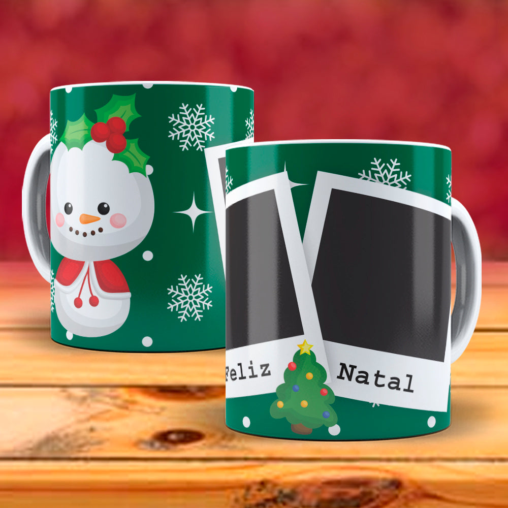 Christmas Photo Mug Sublimation PNG Bundle | Add Your Own Photo Frame Mug Wrap PNG