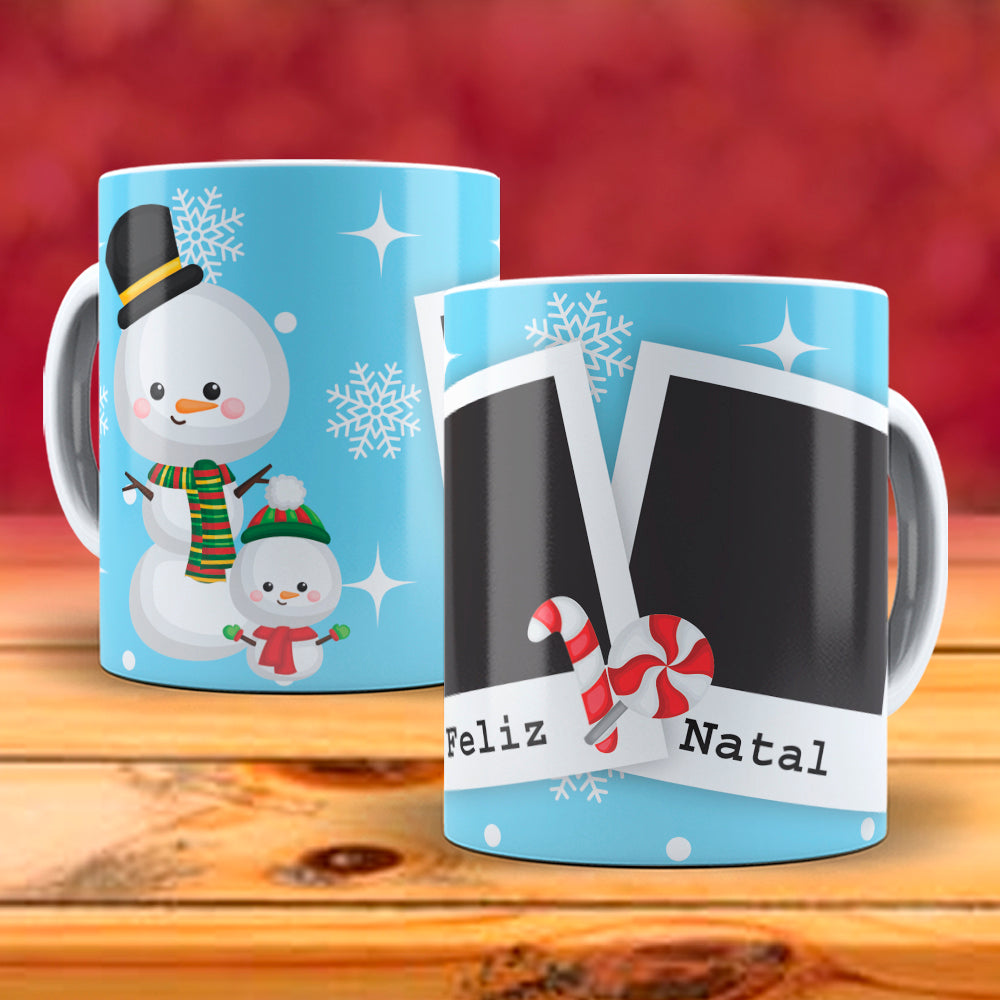 Christmas Photo Mug Sublimation PNG Bundle | Add Your Own Photo Frame Mug Wrap PNG