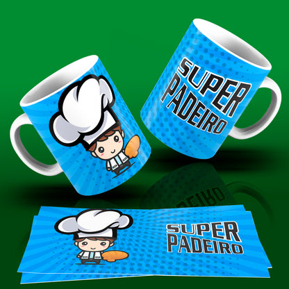 Cute Super Professions Mug Sublimation PNG Bundle | Chibi Superhero Career Coffee Cup Wrap
