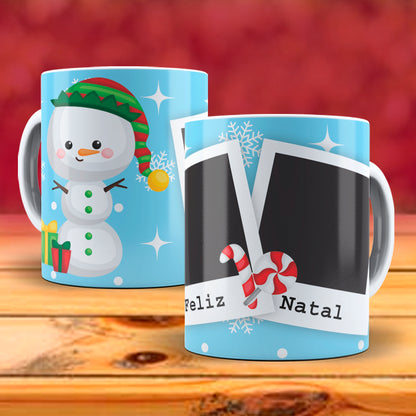 Christmas Photo Mug Sublimation PNG Bundle | Add Your Own Photo Frame Mug Wrap PNG