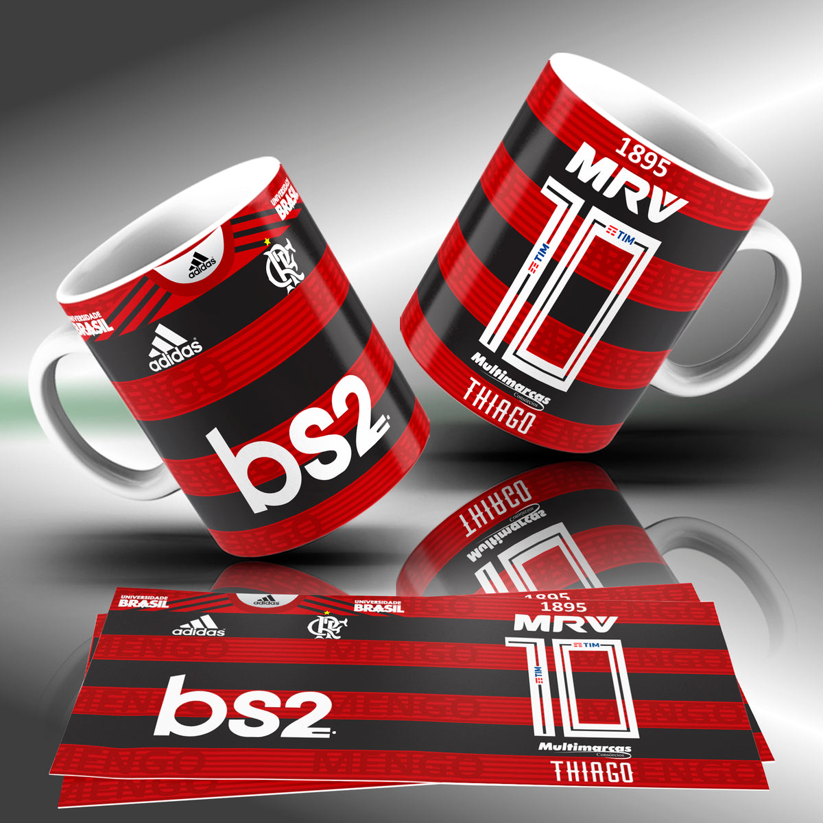 Brazilian Soccer Club Mug Sublimation Designs PNG | Football Fan Coffee Cup Wrap Bundle