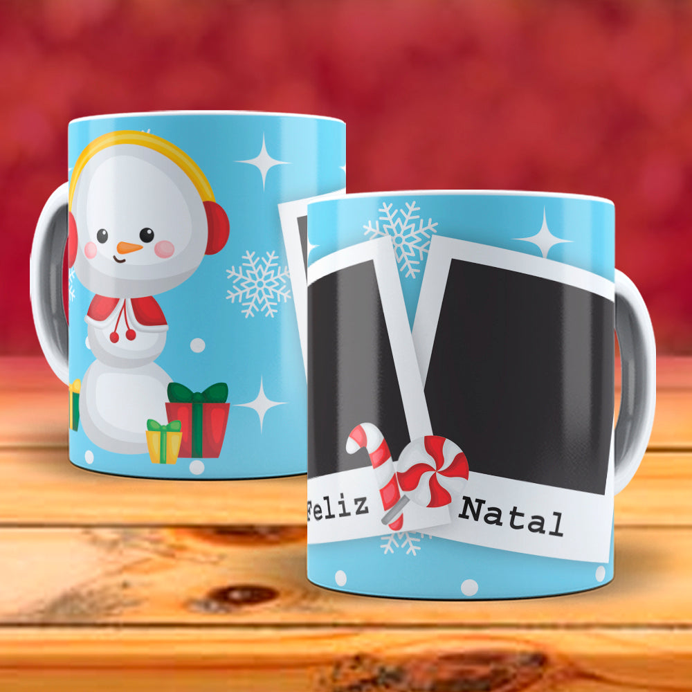 Christmas Photo Mug Sublimation PNG Bundle | Add Your Own Photo Frame Mug Wrap PNG