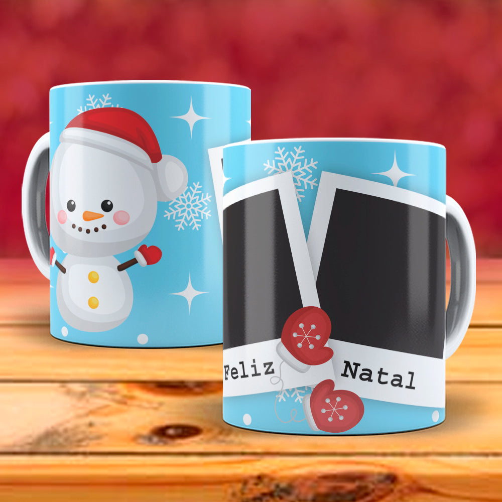 Christmas Photo Mug Sublimation PNG Bundle | Add Your Own Photo Frame Mug Wrap PNG
