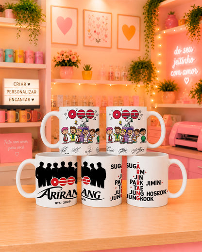 BTS Mug Wrap PNG Bundle | K-pop ARMY Gift Mug Sublimation PNG