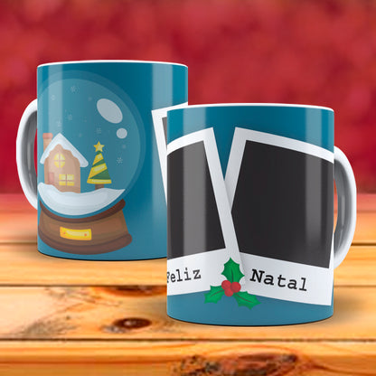 Christmas Photo Mug Sublimation PNG Bundle | Add Your Own Photo Frame Mug Wrap PNG