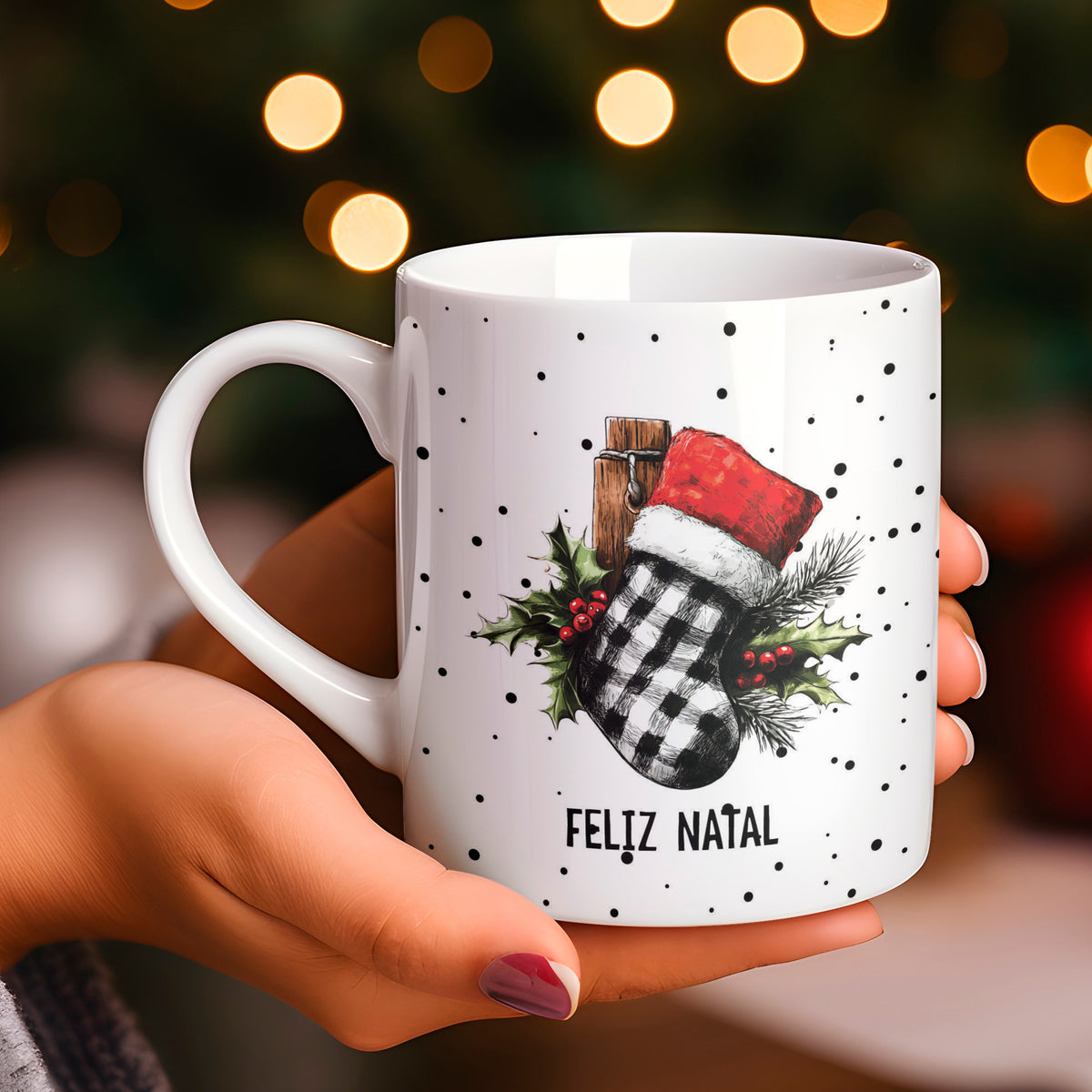 Rustic Christmas Mug Sublimation Bundle | Buffalo Plaid Holiday Mug Wrap Designs