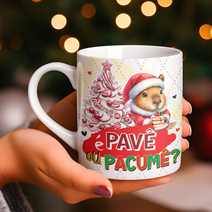 Christmas Capybara Mug Sublimation Design PNG | Funny Cute Capybara Xmas Coffee Cup Wrap