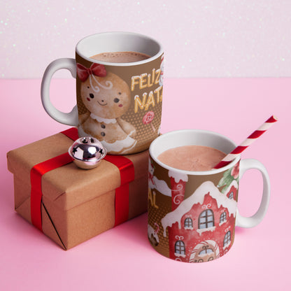 Gingerbread Christmas Mug Sublimation Bundle | Cute Cookie Holiday Mug Wrap PNG